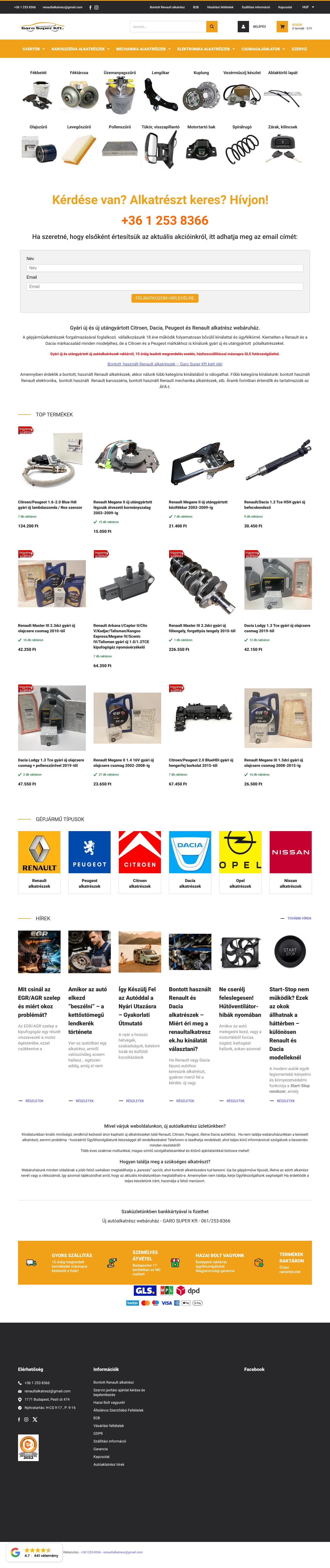 Autóalkatrész - Komplex autóalkatrész kereső és webshop rendszer