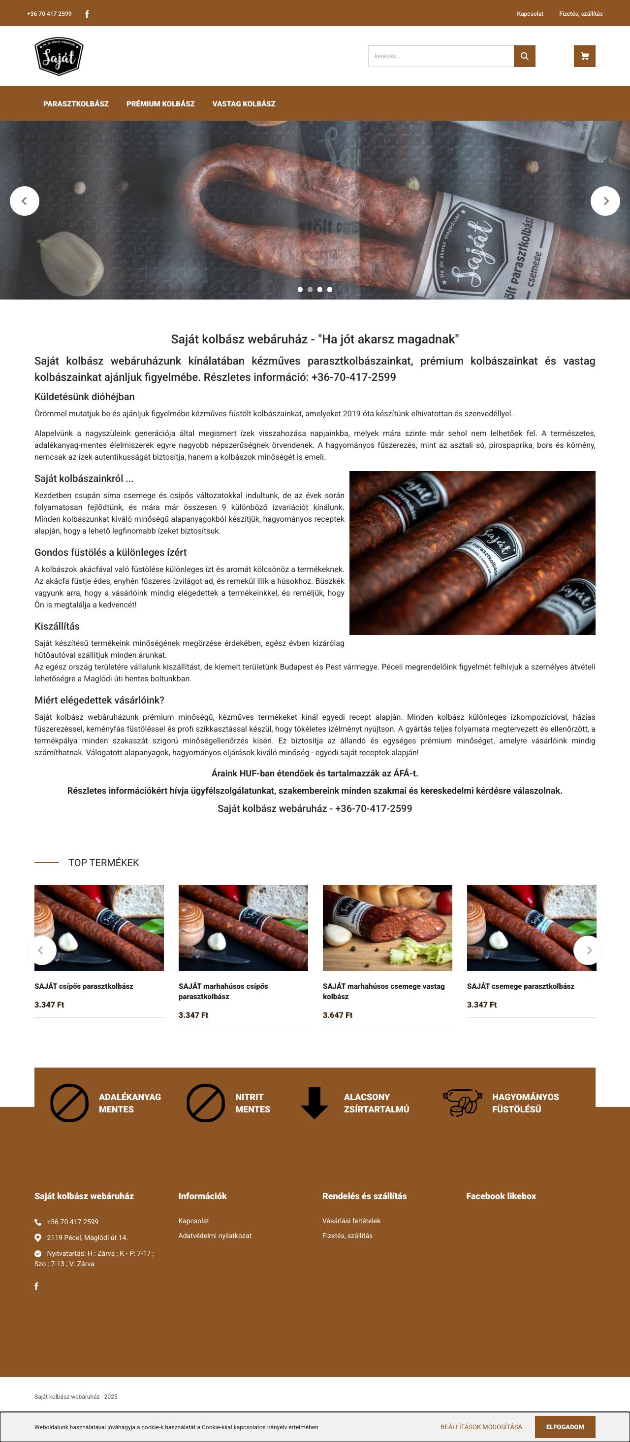 Kolbász - Egyedi Shoprenter kolbász és hústermék webáruház